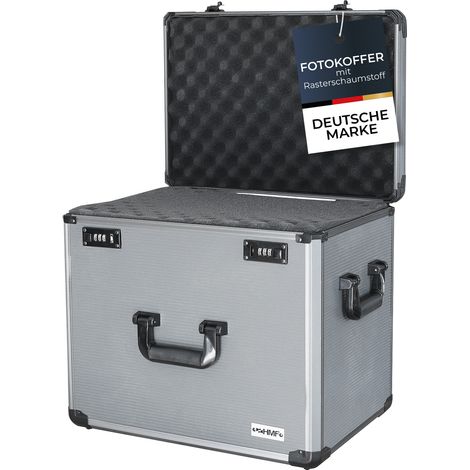HMF 14422-02 Alu Fotokoffer mit Rasterschaumstoff, Universalkoffer, Transportkoffer, 46 x 41 x 33 cm (1/5)