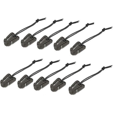 Lot de 10 boucles triangulaires pour corde élastique, boucle de finition pour sangle, pince d'enroulement, clip de rangement pour ruban (vert armée) (1/5)