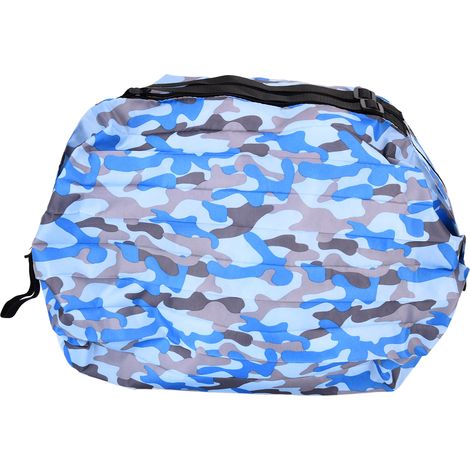 Sac de rangement grande capacité, sac de voyage à bandoulière unique, imperméable, sac de courses pliable et portable, camouflage bleu (1/5)