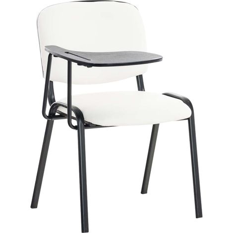 Stuhl Ken mit Klapptisch Kunstleder weiß (1/5)