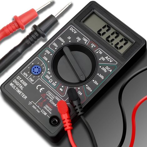 Multimetro digitale con funzioni di ohmmetro, amperometro e voltmetro per tensione CA/CC. Batterie non incluse. (1/5)
