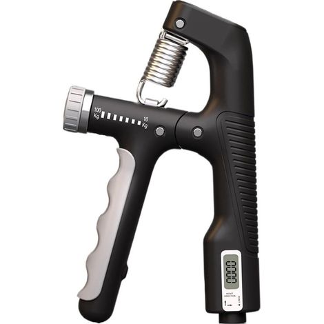 Verstellbarer Handtrainer – Krafttrainer – Muskeltraining – Elektronische Zange – 10–100 kg – Schwarz (1/5)