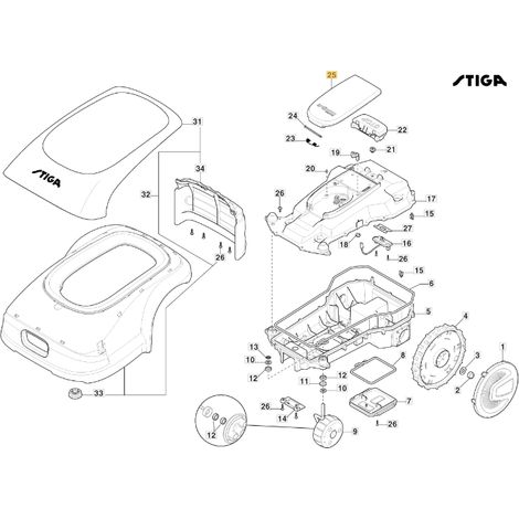 Copertura display robot tagliaerba modelli G1200 ORIGINALE STIGA 381119740/0