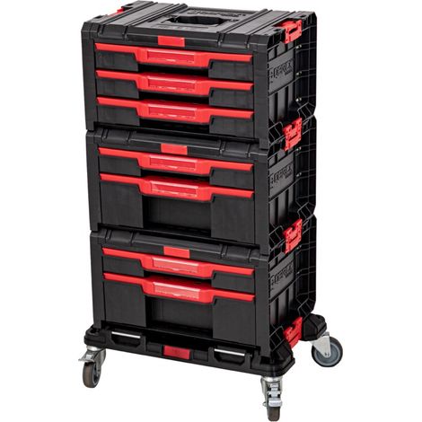 Toolbrothers RHINO L ECO Set di Drawer 2x Drawer 2 + 1x Drawer 3 + Tavola a rotelle