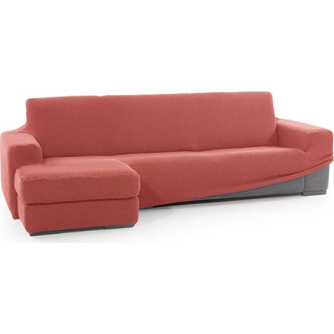 Housse de canapé d'angle Super élastique avec accoudoir Court Gauche Vue de Face Modèle Corail Protecteur en Tissu Jacquard Toucher Coton (1/5)