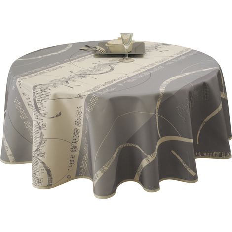 Nappe Anti-taches Astrid Ecru - Ronde 160 cm (1/3)