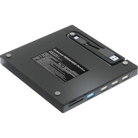 Lecteur CD/DVD externe USB 3.0 Type C, lecteur optique, graveur/lecteur CD/DVD-RW pour ordinateur portable et PC Windows (1/4)