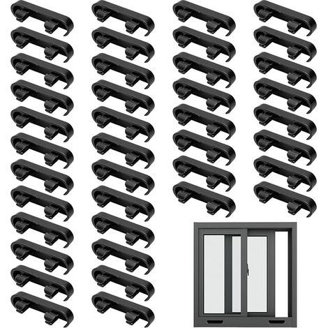 40 x PVC Window Vent Cover, Window Storm Cover, Drain Cover, Window Vent Cover, Window Water Slits, Window Aeration Mouth, Drain Protectors for Windows - Black (1/5)