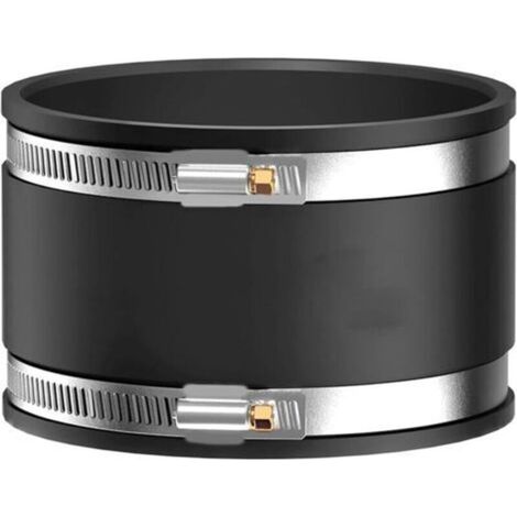 Pair Manchon en caoutchouc flexible, 100 mm, diamètre : 100 mm, manchon en caoutchouc flexible, raccord de tuyau pour PVC et acier inoxydable, raccord de tuyau 100 mm avec 2 colliers de serrage en aci (1/5)