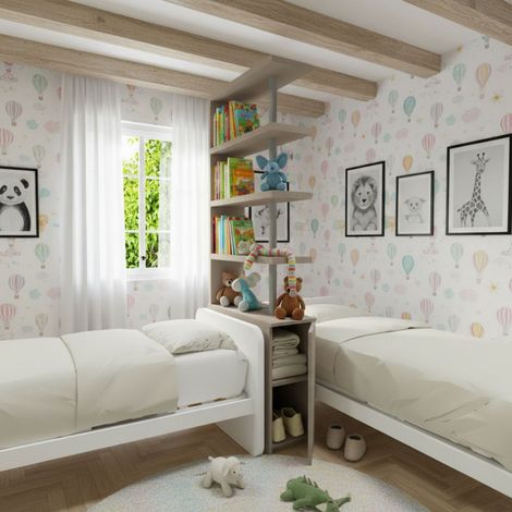 Comodino libreria salvaspazio con design moderno - Narciso - Grigio fumo (1/5)