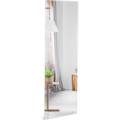 Specchio rettangolare da parete con bordo smussato , Specchio senza cornice di grandi dimensioni 110x38cm (1/4)