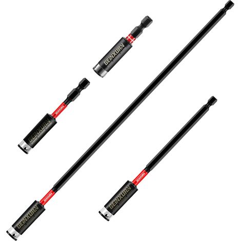 Magnetic Bit Holder Impact Resistant with Double Lock Function S2 Steel Hex Shank for Screwdriver and Drill Bits (60mm 75mm 150mm 300mm) (1/5)