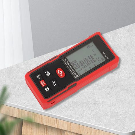Télémètre laser, instrument de mesure laser, règle électronique infrarouge portable, laser classe II, type laser 630-670 nm 1mWSW-DS100 100M, emballage en anglais. (1/5)