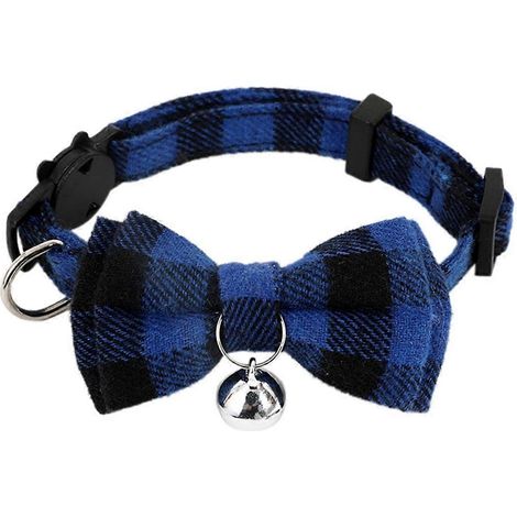 Collier mignon pour chat, petit chiot, chat ou chien, avec nœud papillon et clochette. (1/4)