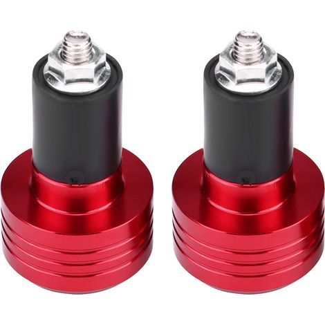 Paire d'embouts de guidon de moto universels en aluminium de 22 mm pour prise d'équilibre de poids rouge (1/5)