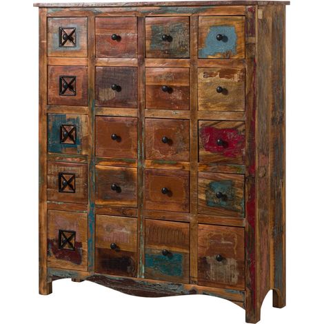 Kommode Altholz 125x40x150 mehrfarbig lackiert NATURE OF SPIRIT 60