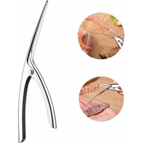 Shrimp Peeler - Stainless Steel - Ergonomic Curved Design for Easy Shell Removal - Kitchen Tool for Fresh or Cooked Shrimp - 1 Piece (1/5)