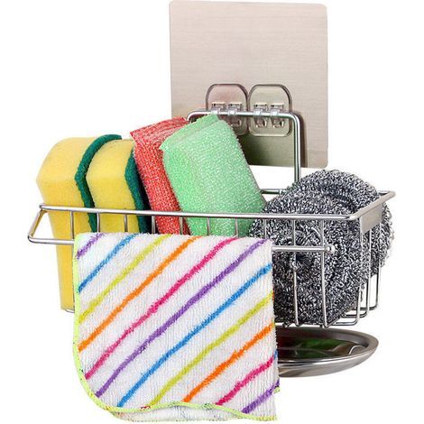 Estante de almacenamiento de paños de cocina de acero inoxidable (1/4)