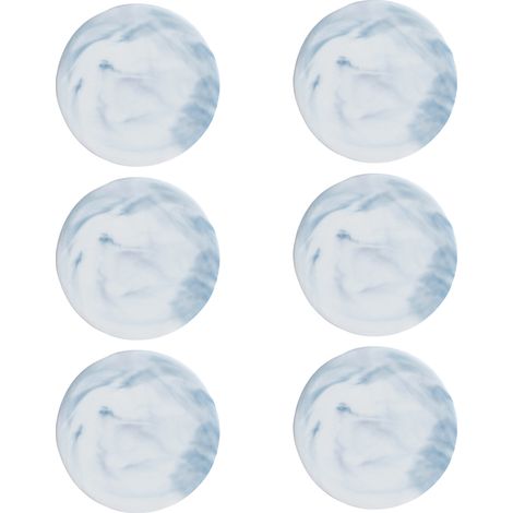 Dessous de verre en marbre, absorbants avec base en liège, ensemble de dessous de verre en céramique dorée, décoration rustique pour la maison (bleu, carré)