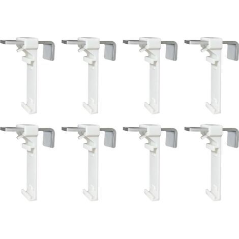 Lot de 8 supports de serrage pour store enrouleur double, store double sans perçage, à fixer et à coller, comme accessoire de rechange pour la fixation sur une fenêtre en PVC fixe (1/5)