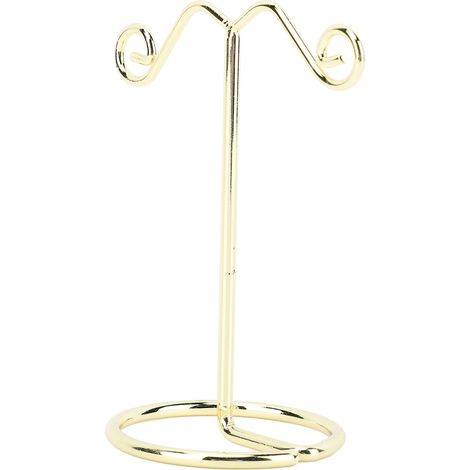 Présentoir à boucles d'oreilles ovale symétrique en fer électroplaqué (lot de 4). Support stable et décoratif pour bijoux, idéal pour les boutiques et expositions.