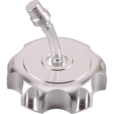 Tapón de combustible CNC de repuesto para quads, motos de cross y pit bikes Taotao Roketa Apollo SSR de 50 cc, 70 cc, 110 cc, 125 cc y 150 cc (plateado). (1/3)