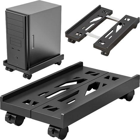 Soporte Para Pc Bajo Escritorio - Altura Ajustable 20 A 30 Cm - Carga Máxima 30 Kg - 4 Ruedas Giratorias Abs - Ventilación Optimizada (1/5)