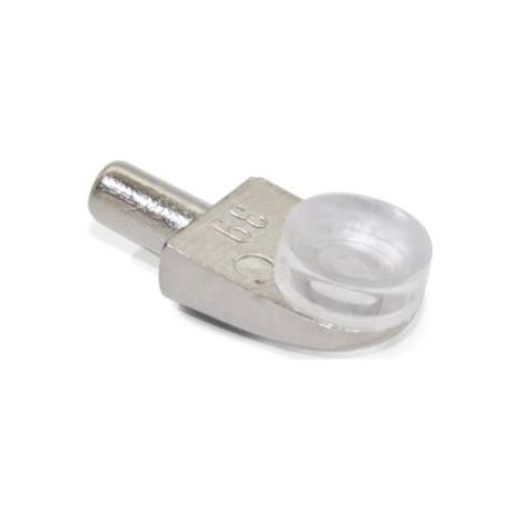 Emuca Soporte para estante de cristal, D. 5 mm, Plástico y zamak, Niquelado, 50 ud. -