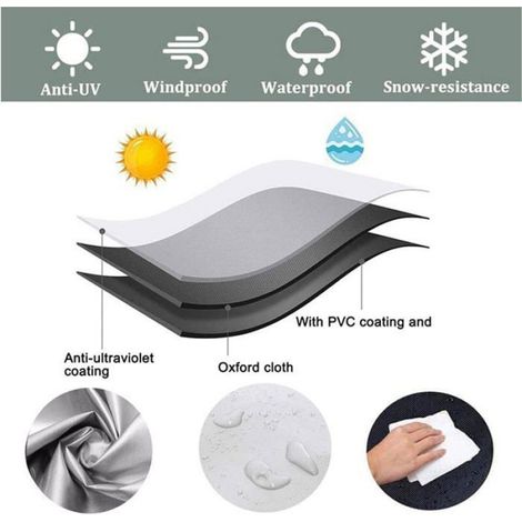 Housse De Meuble - Tissu Oxford 420D Imperméable Anti-UV Anti-Poussière - Pour Table Et Chaises De Patio - 100x70x75cm (1/5)