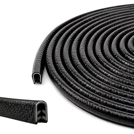 Protection des bords pour tôle, 6 m en forme de U, en caoutchouc, zone de serrage de 1 à 2 mm, protection des bords de porte de voiture en métal, pour la plupart des voitures, profilés de (1/5)