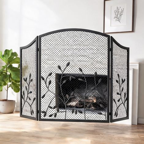 Cheminée électrique coloris noir en métal 122 x 1 x 75 cm (1/5)