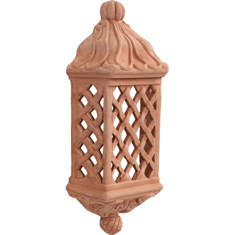 Wall Lantern Terracotta Lantern 49x21x11 cm Outdoor Wall Lanterns Candle Holders Lanterns Garden Lighting Made in Italy