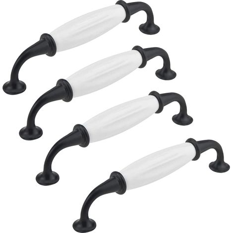4pcs cabinet handles en céramique, pour coiffeuse tiroir de placard (alliage d'aluminium, distance de trou: 96MM) (1/5)