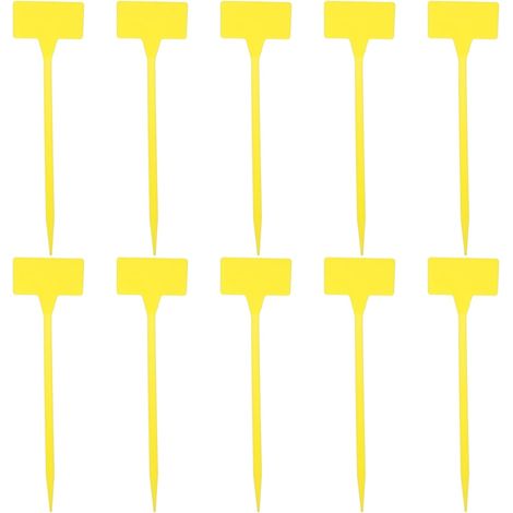 Gartenpflanzenetiketten – 10 gelbe Pflanzenetiketten, 30 cm, wiederverwendbar, einfaches Einstecken