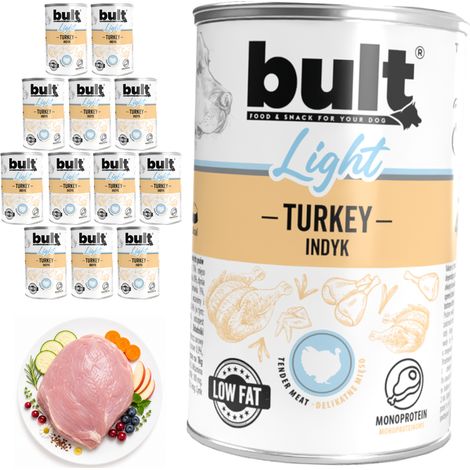 BULT LIGHT Nassfutter für Hunde, Truthahn, Dose 12 x 400 g (1/2)