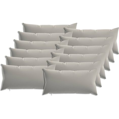 Housse de coussin 12 pcs HEERLEN Gris 40 x 80 cm Polyester vidaXL