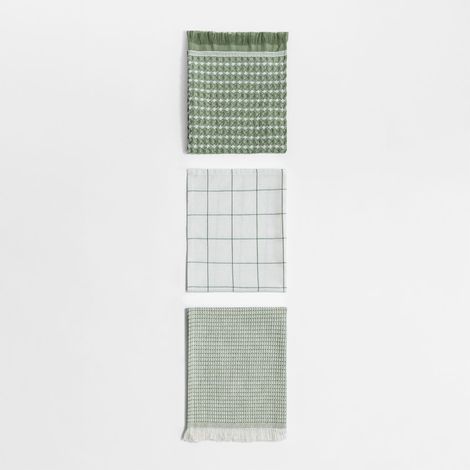 Ensemble de 3 torchons en coton Bijana SKLUM Green bay