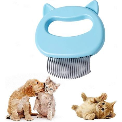 Pet comb, massage comb for hair removal, soft bristle brush, massage grooming and hair removal tool for dogs, puppies and rabbits -14433-AquaForge (1/5)