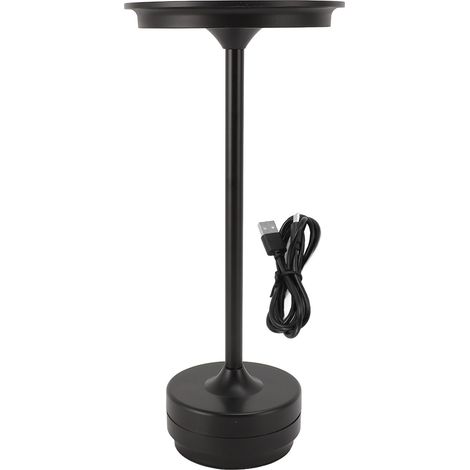 Ortviai Lampe de Table LED Sans Fil Rechargeable avec Toucher Intelligent, 3 Températures de Lumière, Dimmable Sans Échelon, Aluminium et Fer, Noir (1/5)