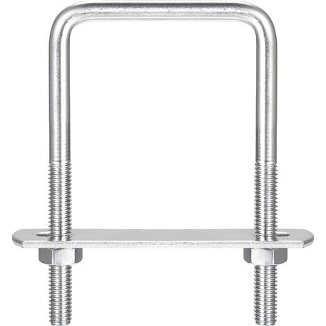 Carré U-Boulons, 2 Ensembles 47mm(1.85") Interne Largeur 75mm Longueur M6 304 Inox Acier U Pince Boulon avec Écrous et Plates, pour Remorque Bateau (1/5)