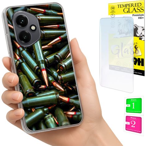 Custodia per Honor X7d / 400 Smart Photo Cover Case Posteriore + vetro 9H (1/5)