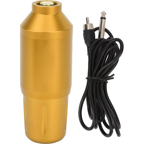 Machine de Tatouage Rotative Stylo Court en Alliage d'Aluminium avec Connecteur RCA et Cordon de Clip Doré (1/5)