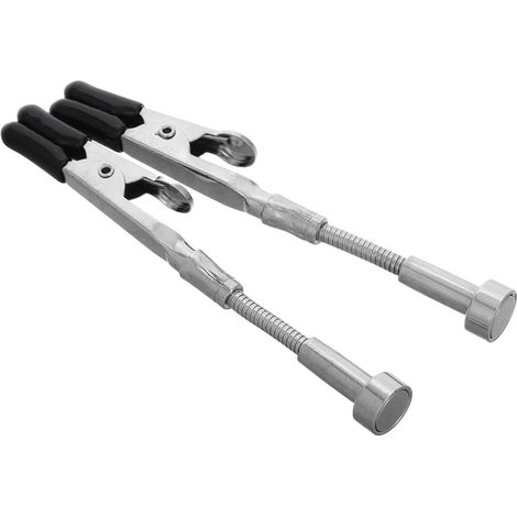2 Pièces Outil De Soudure Avec Base Magnétique, Pinces Crocodiles, Bras De Support Flexible, Réparation De Cartes Mères D'Ordinateurs Et De Téléphones Portables, Noir Acier (1/5)