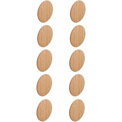 – Lot de 10 cache vis autocollants en plastique couleur bois hêtre marron – Diamètre 13mm – Pour dissimuler les trous de vis (1/2)