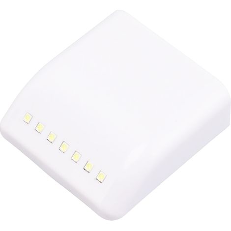 Ensemble de 4 lampes LED pour placard, comprenant 7 spots LED à détecteur de mouvement sous meuble, avec lumière blanc chaud 2700K, pour armoire, placard ou tiroir. (1/5)