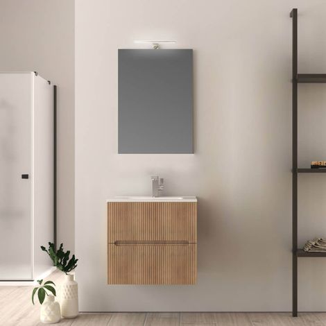 Mobile bagno 60 cm cannettato Rovere Tabacco Riga (1/5)