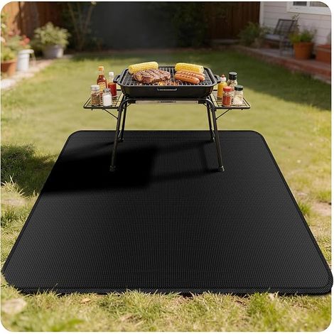100x154 cm Tapis Barbecue Sol Extérieur Tapis Protection Ignifuge Résistance thermique 980°C Cheminée Barbecue Facile Nettoyer Protection contre graisse étincelles (1/5)