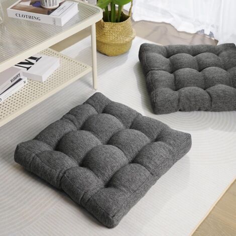 Quadratisches Stuhlkissen – geeignet für Zuhause, Büro, Esszimmer, Küche, 53 cm, grau, 2er-Set (1/4)