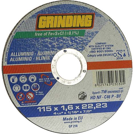 MOLA ABRASIVA PER ALLUMINIO ø 115 x 1,6