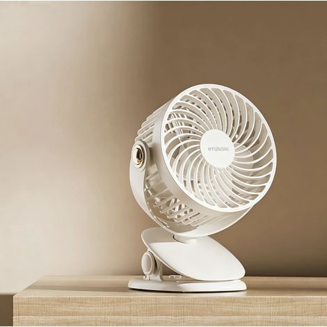 Portable rechargeable fan, 4000 mAh, 720° rotation, with hook, battery powered, suitable for camping, beach, park or office, lightweight design. (6 inches) (1/5)